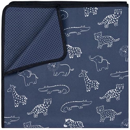 Blissful Diary Baby Splat Mat for Under High Chair, 51 x 51 Inch Splash Mat, Waterproof and Washable Spill Mat, Anti-Slip Floor Protector, Safari Animals