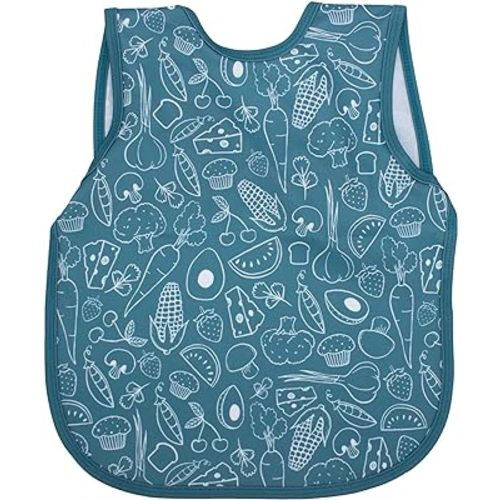 BapronBaby Food Prints Bapron - No Neck Tie Safer Bib - Baby & Toddler - Soft Waterproof - PVC, BPA & Phthalate Free - 6m+