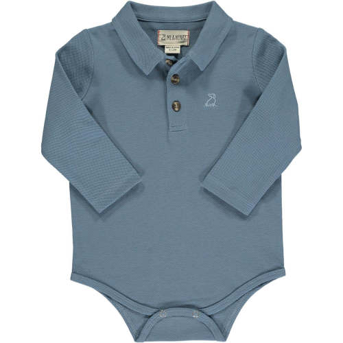 Seymour Blue Pique Collar Onesie