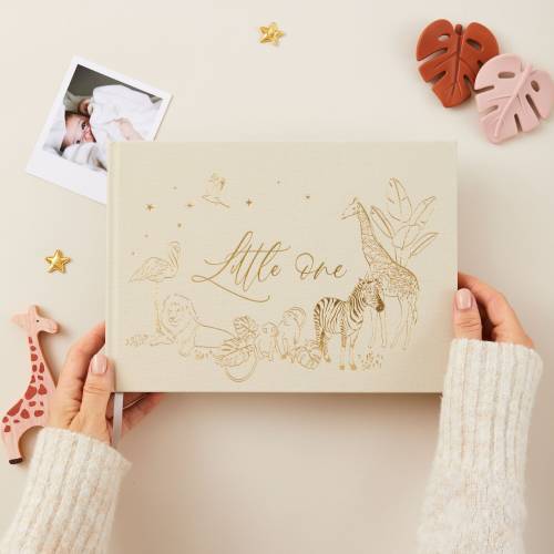 Luxury baby memory book (Safari), baby shower gift, new parents record book keepsake journal