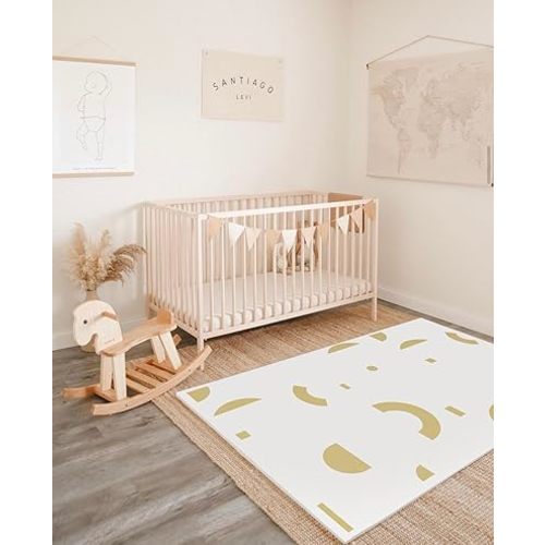 Baby Play Mat, Tummy Time Mat, Soft & Comfortable Foam Play Mat for Baby, Interlocking Foam Mat, Non-Toxic & Waterproof Mat, Medium, 4 ft x 6 ft, Champagne (Gold)