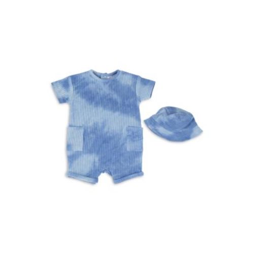 Boys' Waffle Knit Tie Dye Romper & Hat Set - Baby