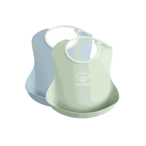 BabyBjorn Baby Bib 2-pack, Powder green/Powder blue