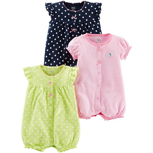 Simple Joys by Carter's baby-girls 3-pack Snap-up Rompers