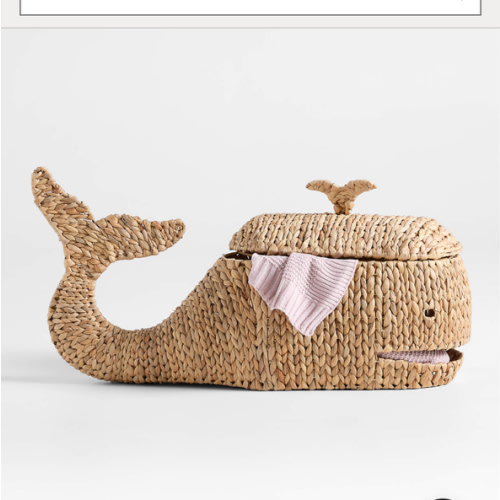 Whale Woven Floor Storage Basket