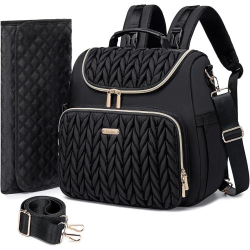 4 in 1 Convertible Diaper Bag Backpack,Waterproof Baby Diaper Bag with Changing Pad,Converts into Baby Tote Bag,Diaper Backpack,Stroller Bag and Crossbody Diaper Bag