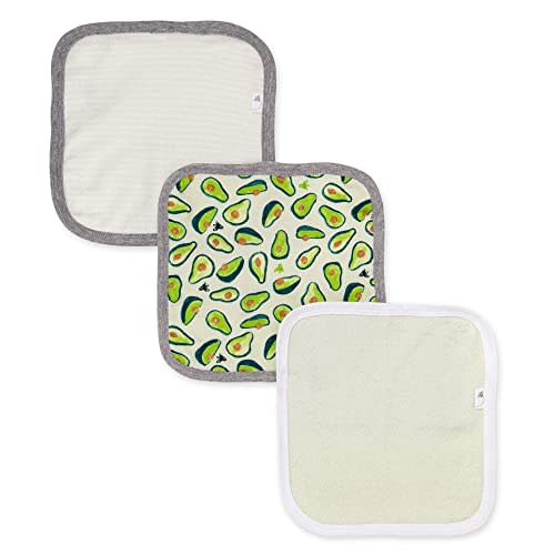 Burt's Bees Baby Infant Washcloths, 100% Organic Cotton, Soft and Super Absorbent Knit Terry Wash Cloth - 3 Pack Set