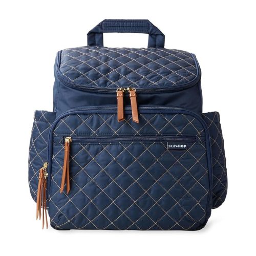 Skip Hop Diaper Bag Backpack: Forma, Multi-Function Baby Travel Bag with Changing Pad & Stroller Attachment, Navy