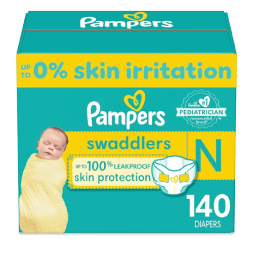 Amazon.com: Pampers Swaddlers Newborn Diapers - Size 0, 140 Count, Ultra Soft Disposable Baby Diapers