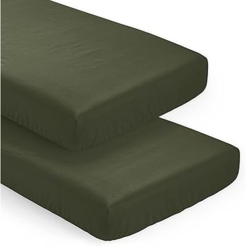 Sweet Jojo Designs Solid Dark Green Gender Nuetral Boy Girl Baby Fitted Crib Sheet Set Nursery Soft Infant Newborn Fits Standard Mattress Toddler Bed Hunter Forest Olive for Rustic Deer Woodland Camo