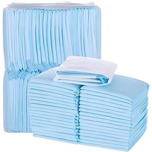 100 PCS Disposable Changing Pads β Disposable Change Mat Baby β 45 x 33cm (17" x 13") β Waterproof β Leakproof β Absorbent Underpads β Bed & Table Protector Mat