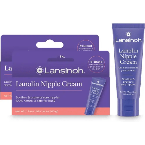 Lansinoh Lanolin Nipple Cream Safe for Breastfeeding Baby, 100% Natural Nipple Butter for Mom, Breastfeeding Essentials, 1.41 Ounces (Pack of 2)