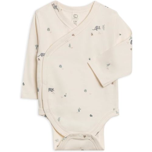 Unisex Cotton Kimono Long Sleeve Bodysuit Side Snap - Colored Organics