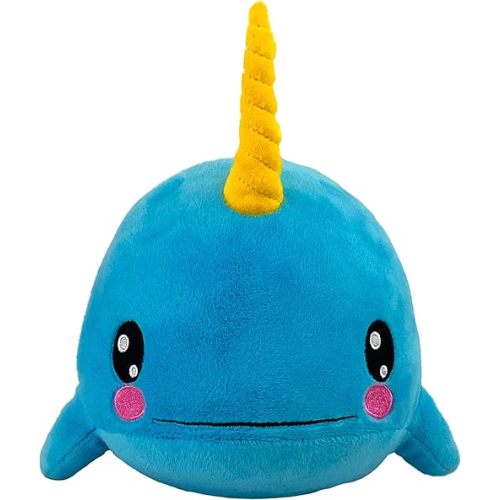 Bleacher Creatures Kuricha 6" Narwhal Sitting Plush - Soft Chibi Inspired Toy