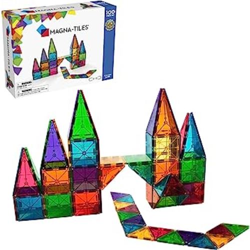 MAGNA-TILES Classic 100-Piece Magnetic Construction Set, The ORIGINAL Magnetic Building Brand