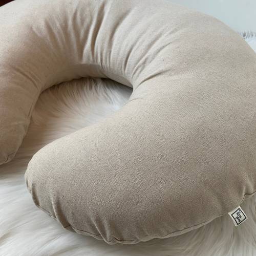Double Linen Nursing Pillow Cover for New Baby | Neutral Nursing Pillow, Linen Crib Bedding, Neutral Crib Bedding, Neutral Baby