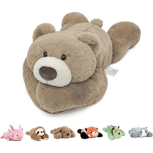 Niuniu Daddy 20" | 3.3 Pound Weighted Bear Stuffed Animals for Adults Kids, Giant Large Teddy Bear Plush Toy, Cute Brown Bear Body Pillow with Soft Fur & Body for Gift Christmas Birthday Holidays