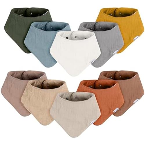 Gerber Unisex Baby Muslin Bandana Bibs