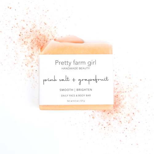 Pink Salt + Grapefruit Cleansing Bar Handmade Tallow and Goat Milk Soap Bar