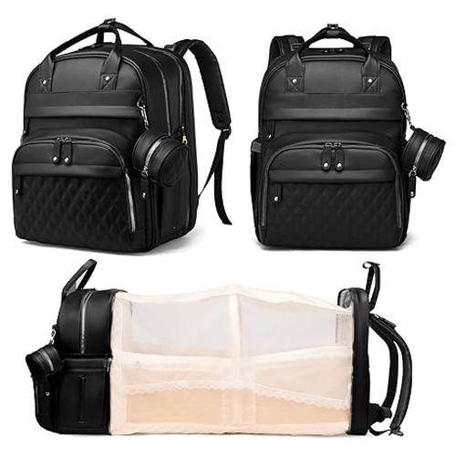 Baby Diaper Bags with Changing Station, Waterproof Diaper Bag Backpack for Moms Dads with USB Charging Port, Baby Shower Gifts, Large Capacity diaper backpack, Black