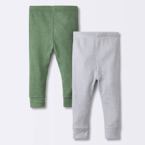 Baby Boys' 2pk Waffle Pull-On Pants - Cloud Island™ Green 0-3M