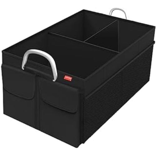 Collapsible Trunk Organizer & Diaper Changing Station, Baby Diaper Caddy Organizer with Movable Dividers, Easy-to-Reach for Back Seat Travel Car Organizer