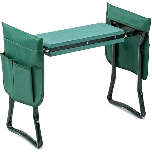Garden Kneeler and Seat, Foldable Kneeling Bench, Green