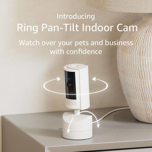 Introducing Ring Pan-Tilt Indoor Cam, 360° pan coverage for home or business, Two-Way talk, easy DIY install (2024 release), White