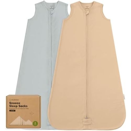 2-Pack Baby Sleep Sacks, Zipper Wearable Blanket - 0.5TOG Organic Cotton, Lightweight, Soft Cozy Infant Sleeping Sack