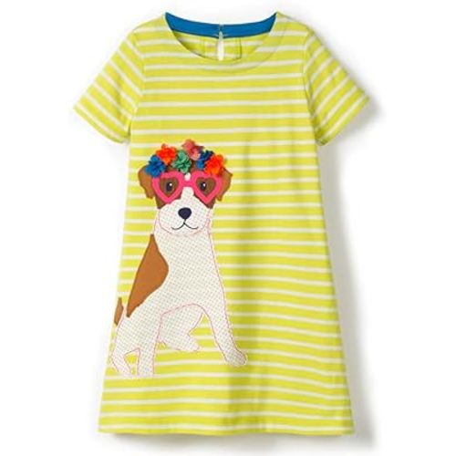 FreeLu Toddler Girl Clothes Cartoon Dress Casual Short Sleeves Dresses Cotton T-Shirt