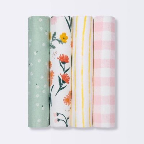 Flannel Baby Blanket - Cloud Island™ Garden Floral - 4pk