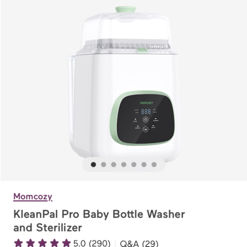 Momcozy KleanPal Pro Baby Bottle Washer, Sterilizer & Dryer - All-in-One Cleaning Machine for Bottles, Pump Parts & Baby Essentials - Time-Saving & Effortless Care