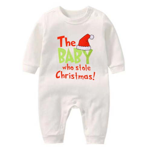 Zwiiyzr My First Christmas Infant Baby Girl Boy One Piece Outfit Long Sleeve Print T-Shirt Jumpsuit Playsuit Baby Clothes White