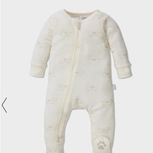Baby Organic Terry Onesie Cream - Peter Alexander Online