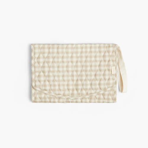 Portable Changing Pad - Beige Gingham | Gooselings
