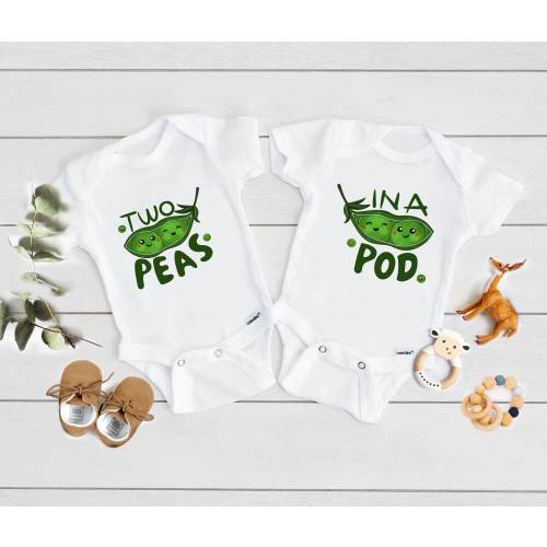 Two Peas in a Pod Twin Onesie® Set, Twin Onesie®, Funny Onesie®, Twin Reveal, Matching Best Friend Onesie®