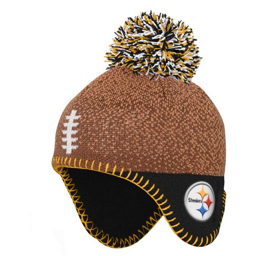 Pittsburgh Steelers Newborn & Infant Football Head Knit Hat - Brown