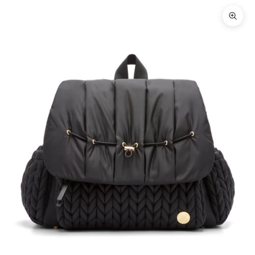 Levy Stylish Diaper Backpack - Black Herringbone