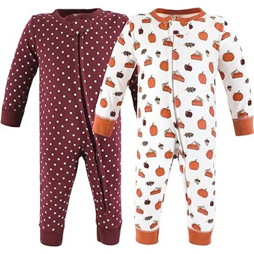 Hudson Baby Baby Girls' Cotton Sleep and Play