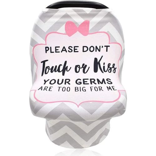 Baby Car Seat Covers, No Touching Sign Car seat Canopy, Infant Stroller Covers for Newborn Girl Boy, Multiuse Nursing Covers for Breastfeeding, Ultra-Soft Breathable, Nursing Scarf, Wavy