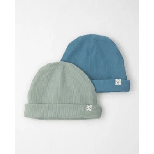 Baby 2-Pack Organic Cotton Rib Caps - Little Planet | Carter's