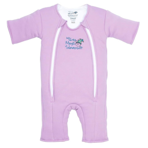 Magic Sleepsuit Baby Merlin's Cotton Baby Swaddle Transition Product - Soft and Cozy Design, Double Zipper for Easy Diaper Changes, Promotes Safe Sleep, 3-6 Months - Lavender - Large 18-21lbs