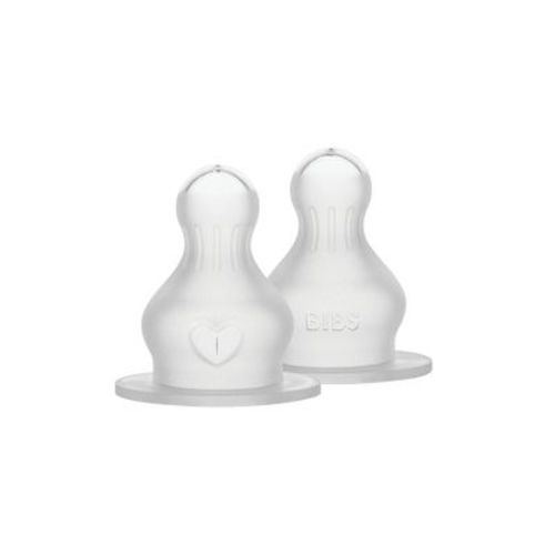 Bibs Silicone Baby Bottle Nipple Round - 2pk
