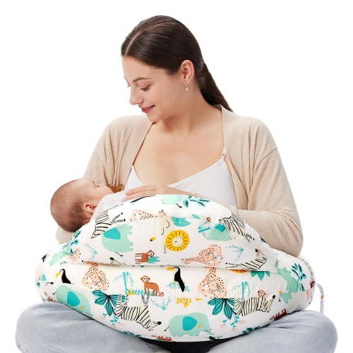 Momcozy Original Nursing Pillow for Breastfeeding, Plus Size for More Support, with Adjustable Waist Strap and Removable Cotton