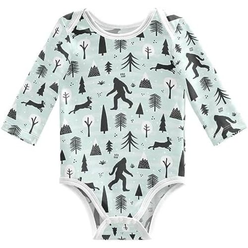 Unisex Baby Boys Girls Cotton Long-sleeve Bodysuits 0-24 Months