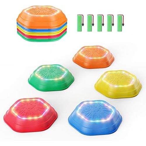 Amazon.com: Holyton Music Light Up Stepping Stones for Kids, 5-Pack Sensory Balance Stones, Non-Slip Toddler Stepping Toys for Ages 3-8, Ideal for Sensory Training & Great Gift for Indoor & Outdoor Play : Toys & Games