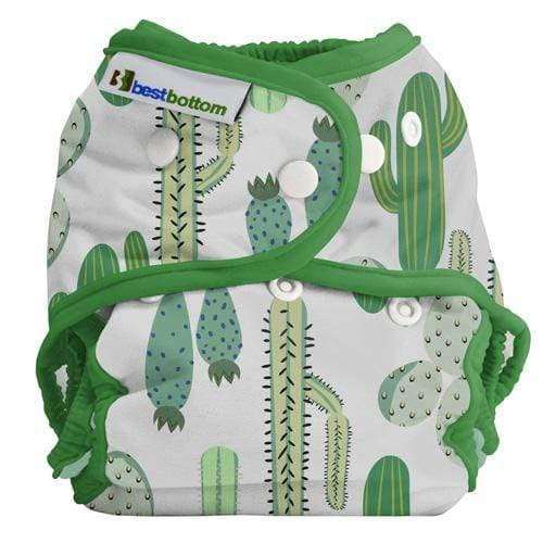 Best Bottom Regular All in Two Diaper Cover | Adjustable Snap Cloth Diapers for Babies | Eco Friendly Reusable Diapers with Waterproof Gussets | Newborns Thru Toddlers 8-35+ Lbs. (Prickly Cactus)