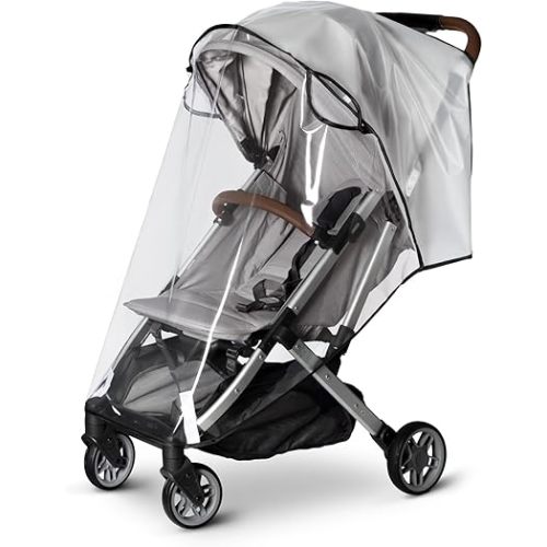 Bemece Baby Stroller Rain Cover, Universal Stroller Accessory - Waterproof Windproof Travel Weather Shield Thick & Durable Protect from Dust and Snow with Breathable Ventilation Mesh Clear Visibility