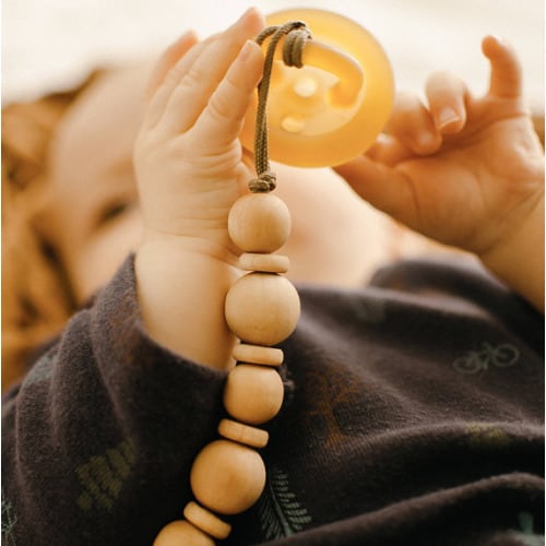 Wood Beaded Pacifier Clip  Pacifier Clip  Pacifier Holder