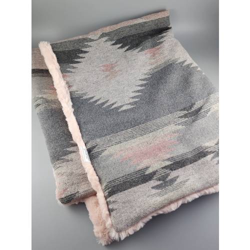 Baby Blanket, Baby Girl, Western, Tribal, Pink, Black, Gray Faux Fur, Pink faux fur, Gray, Baby Gift, Nursery, Shower Gift